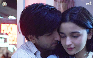 Ranveer Singh getting cosy with Alia Bhatt in the poster of Gully Boy